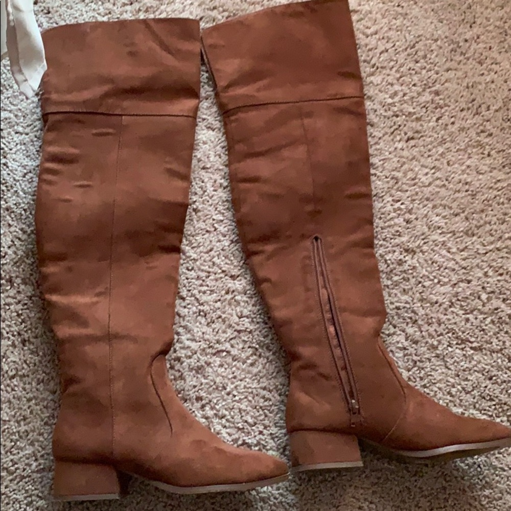 Knee high brown boots